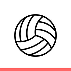Volleyball ball vector icon, sport. Simple, flat design isolated on white background for web or mobile app