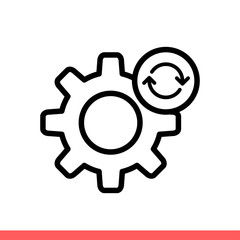 Update system vector icon, upgrade. Simple, flat design isolated on white background for web or mobile app