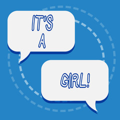 Writing note showing It S Is A Girl. Business photo showcasing Expecting a baby cute pastel colors a lot of pink