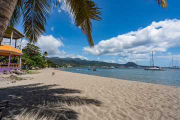 Fototapeta na wymiar Purple Turtle Beach Views around the caribbean island of Dominica West indies