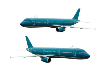 Airplane isolated on white