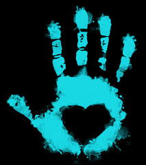 Hand imprint art abstract illustration