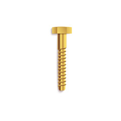 Hardware screw construction element 3d vector illustration isolated on white.