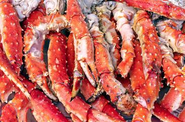 Phalanxes of king crab. Background with crab phalanxes.