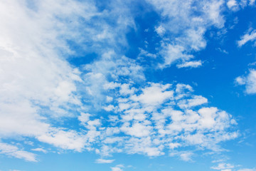 Naklejka na ściany i meble White clouds on blue sky in sunny weather_