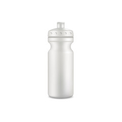 Mockup of gray or white plastic blank sport bottle realistic style
