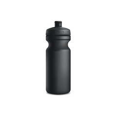 Mockup of black plastic blank sport bottle realistic style