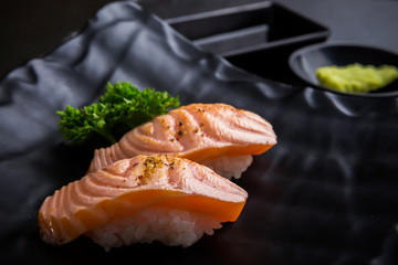 salmon on a plate