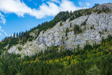 panoramic view of tatra mountains in slovakia in sunny day with blue sky © Martins Vanags