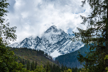 panoramic view of tatra mountains in slovakia in sunny day with blue sky © Martins Vanags