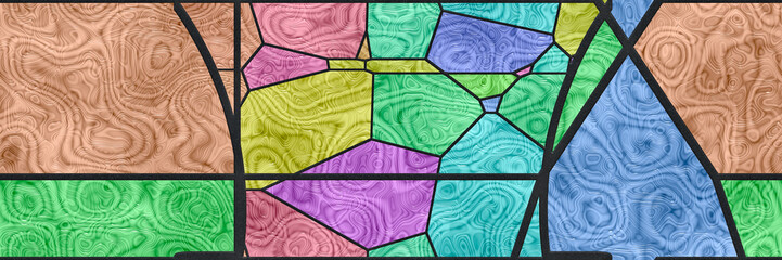 3d stained glass- abstract mosaic architecture