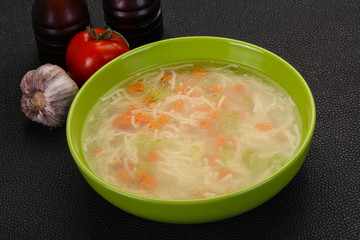 Chicken soup with noodles