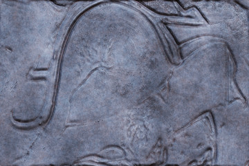 3D rendering- copper metal destroyed. Background bronze