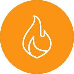 Fire Hot Flame Outline Icon