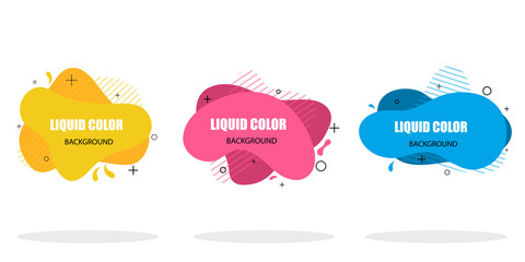 Modern abstract banner of flat liquid shapes. geometric liquid shapes in flat style on isolated background. Trendy vector template for the design of a  presentation, logo, banner. vector eps 10