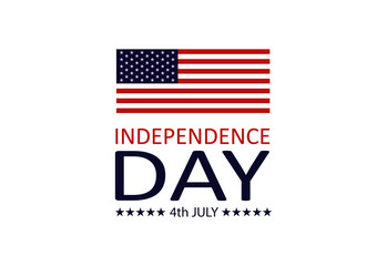 Independence Day Banner, fourth of july. American flag on the isolated background. United States independed. Vector illustration eps10