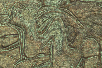 Metal iron destroyed. Background copper- 3D rendering