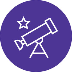 Telescope Astronomy Science Outline Icon