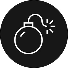 Time Bomb With Lit Fuse Outline Icon
