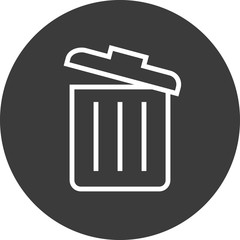 Trash Can With Lid Open Outline Icon