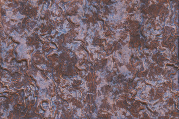 3D rendering- copper metal destroyed. Background bronze