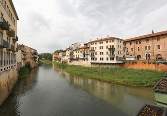 Bacchiglione River in Vicenza City in italy