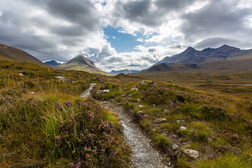 Fototapeta na wymiar Isle of Skye in Scotland has one of the most beautiful mountains in the world.