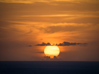 Fototapeta na wymiar Sunset Views around the caribbean island of Dominica West indies