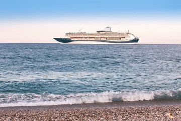 Fototapeta na wymiar Big cruise ship liner - vacation and transport concept