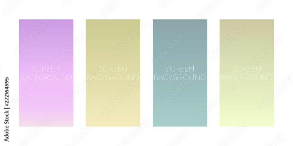 Wall mural set of gradient backgrounds for device screen