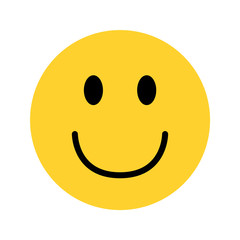 smiley yellow face emoji on white background