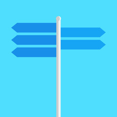 directions sign on the road blank plates