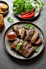 Spicy hot grilled spare ribs