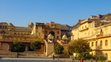 Fototapeta premium Scenery and motifs in Amer Fort in Jaipur