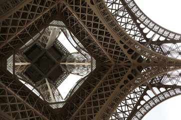 incredible view from below of Eiffel Tower