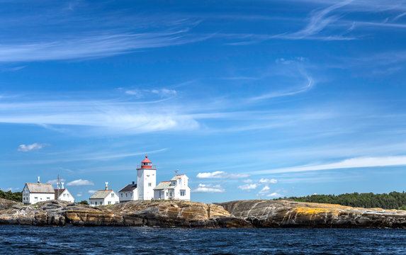 Lang&oslash;ytangen Lighthouse in Langesund Norway
