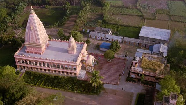 Ekachakra village, India, aerial 4k, Lord Nityananda birthplace