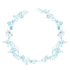 Fototapeta na wymiar Hand drawn watercolor illustrations. Laurel Wreaths. Floral design elements. Perfect for wedding invitations, greeting cards, blogs, logos, prints