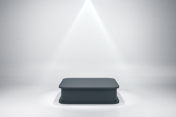 Illuminated rectangular black pedestal