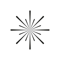Starburst or sunburst sign isolated on white bacground