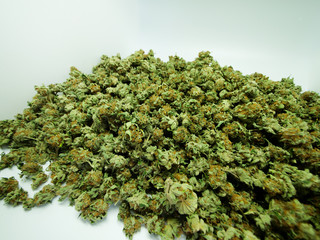 Cannabis Nahaufnahme, getrocknete Bl&uuml;ten