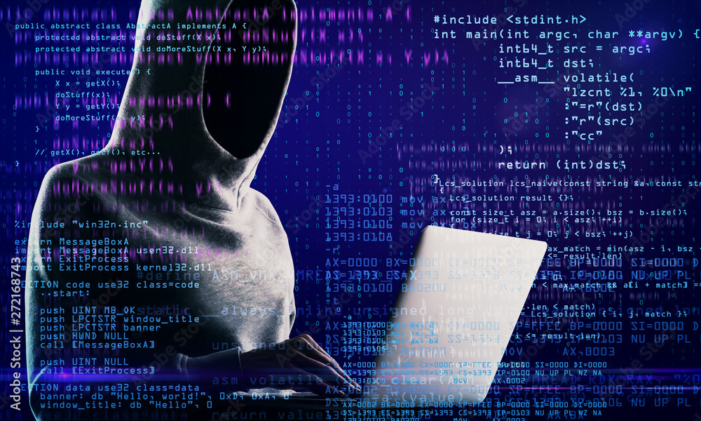 Poster Computing and hacking concept