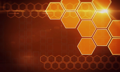 Creative orange hexagonal background