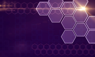 Creative purple hexagonal background
