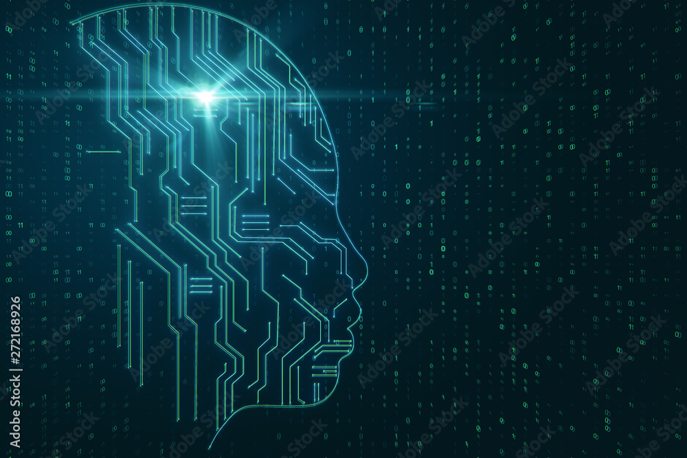 Poster artificial intelligence and software concept
