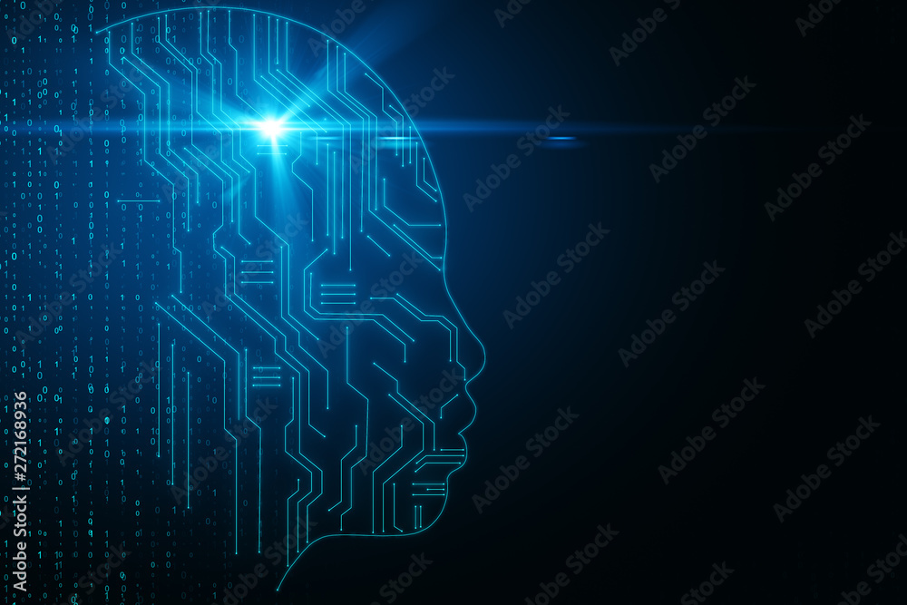 Poster artificial intelligence and robot concept