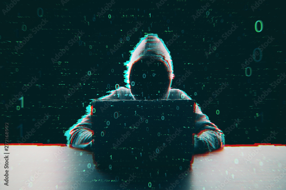 Fototapete hacking and computing concept