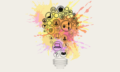 Abstract social media lamp