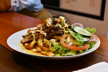 alimentos,picada,carne,ensalada,salsa,