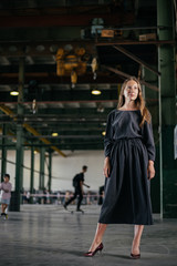 young woman walking on the street